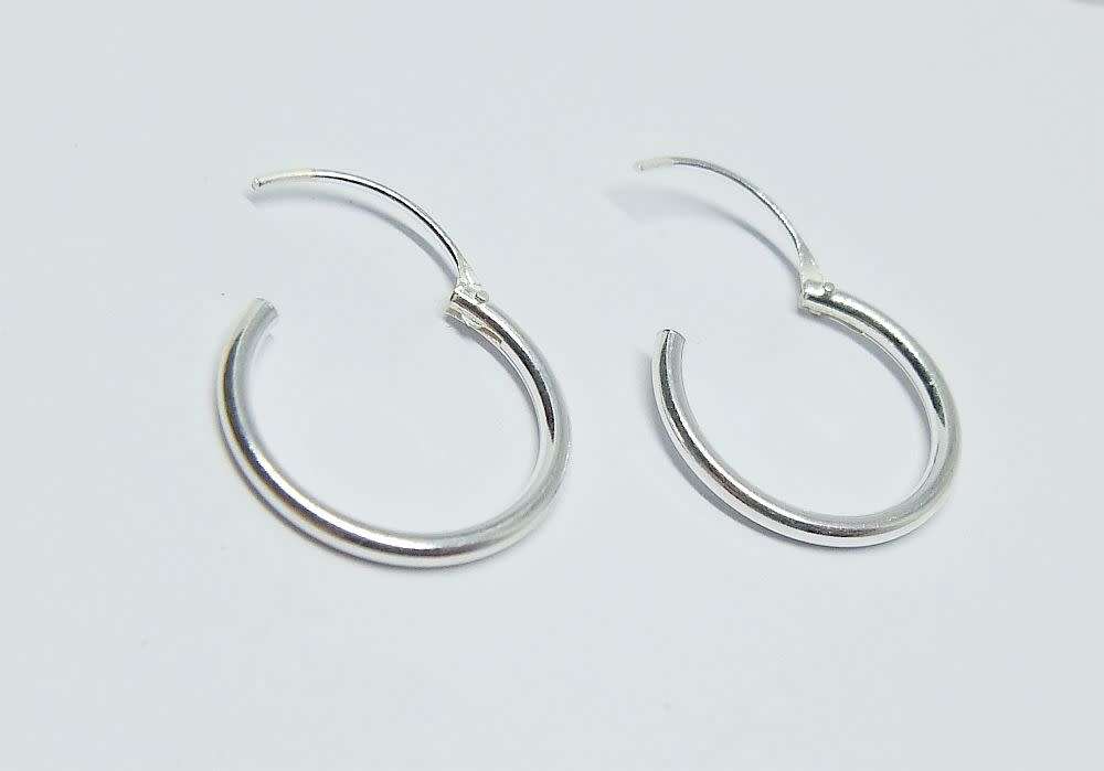 5 Pairs on auction - Genuine sterling silver 14 mm sleeper earrings - Brand new - Bid per pair