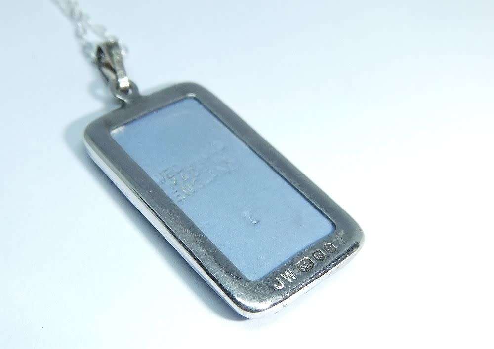 A stunning rare vintage hallmarked silver Wedgwood pendant with new sterling silver necklace