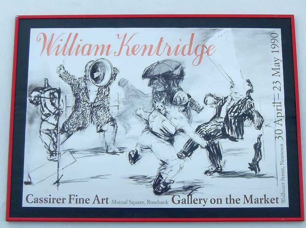 Rare find !! A poster from a William Kentridge exhibition held in Newtown JHB during May 1990