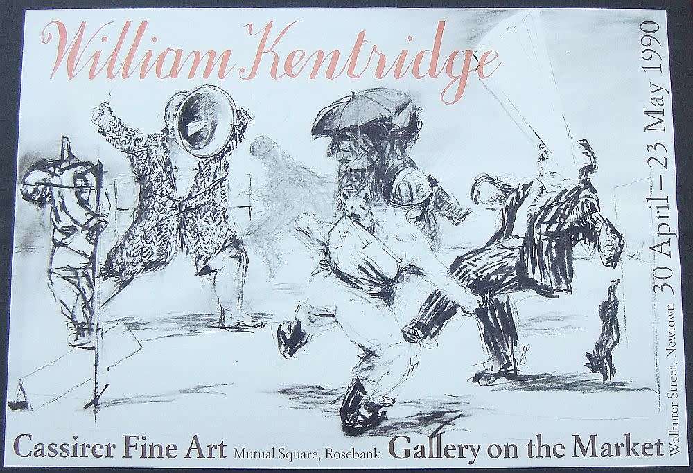 Rare find !! A poster from a William Kentridge exhibition held in Newtown JHB during May 1990