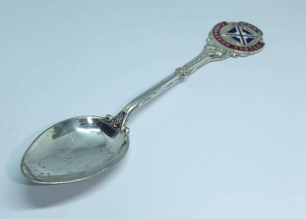 A vintage commemorative silverplate teaspoon made for the R.M.M.V Carnarvon Castle - Union Castle