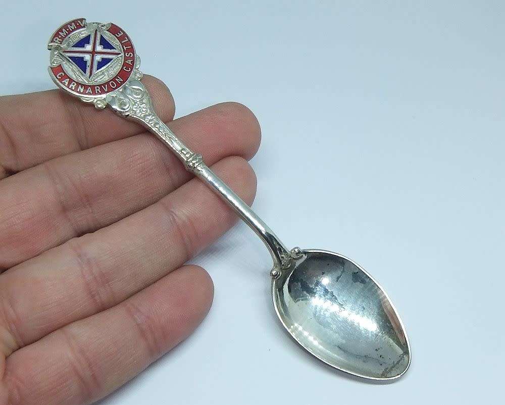 A vintage commemorative silverplate teaspoon made for the R.M.M.V Carnarvon Castle - Union Castle