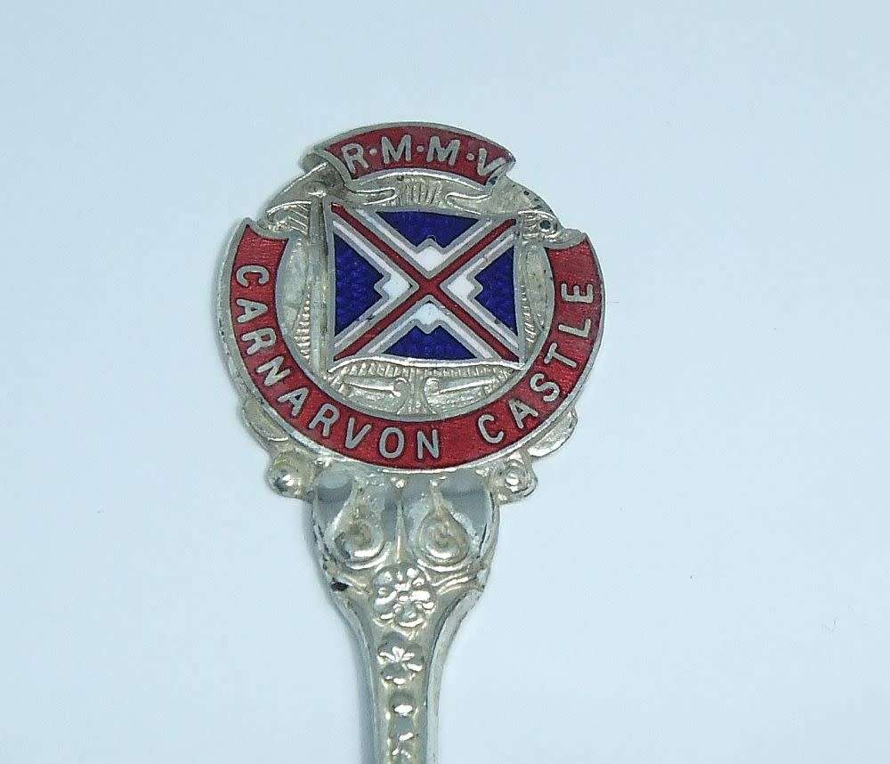 A vintage commemorative silverplate teaspoon made for the R.M.M.V Carnarvon Castle - Union Castle