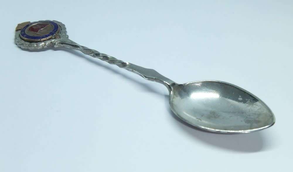 A vintage commemorative silverplate teaspoon made for the R.M.S Antonia - Cunard Line