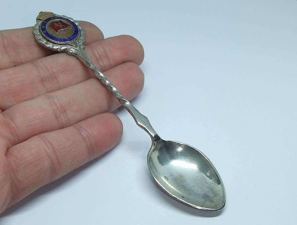 A vintage commemorative silverplate teaspoon made for the R.M.S Antonia - Cunard Line