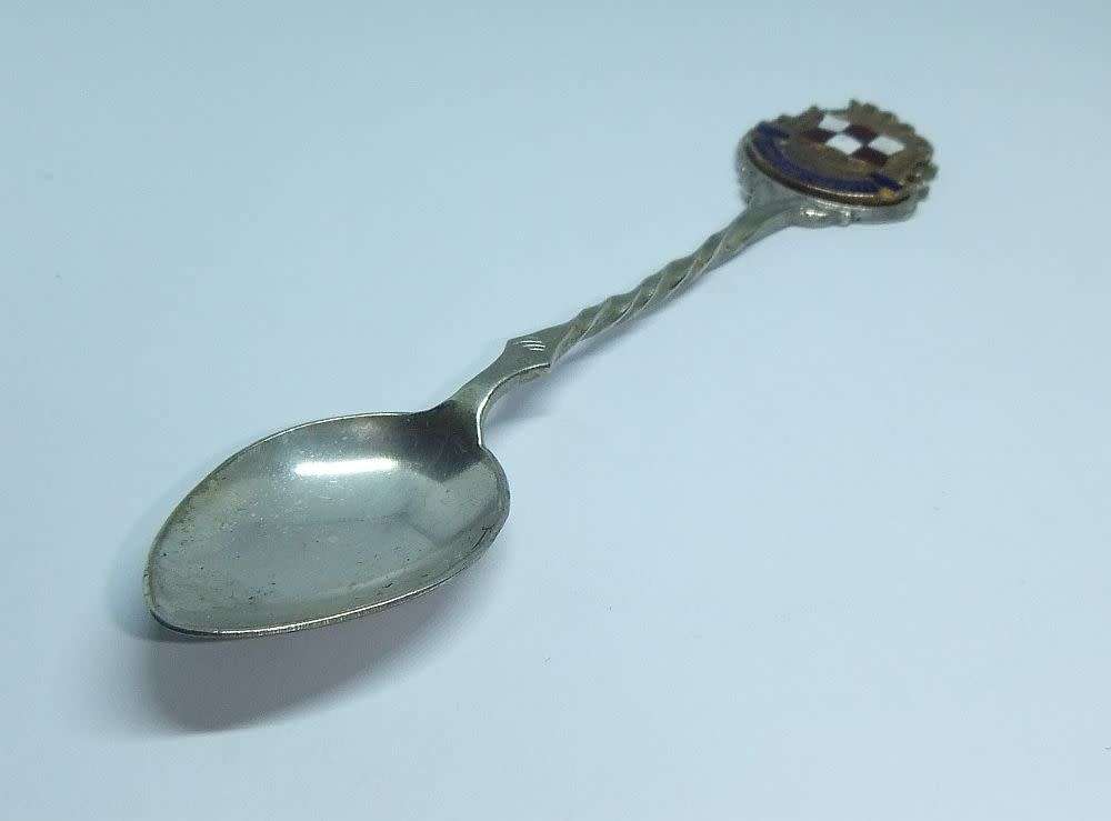 A vintage commemorative silverplate teaspoon made for the S.S Princess Charlotte Ocean Liner