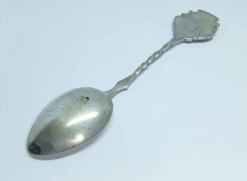 A vintage commemorative silverplate teaspoon made for the S.S Princess Charlotte Ocean Liner