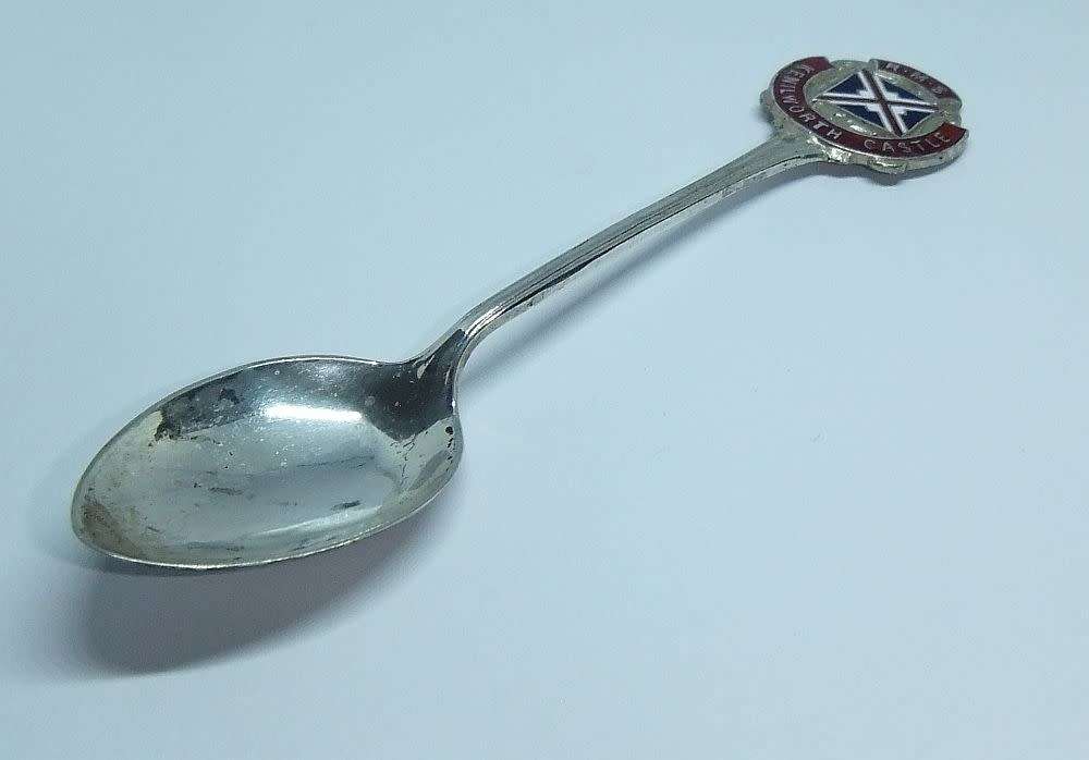 A vintage commemorative silverplate teaspoon made for the R.M.S Kenilworth Castle - Union Castle