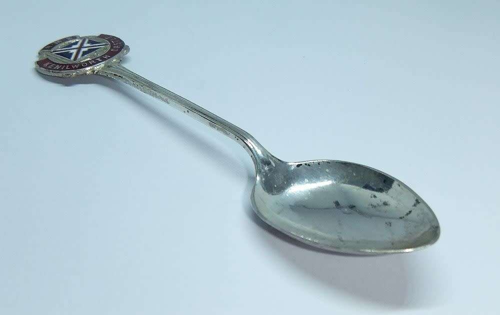 A vintage commemorative silverplate teaspoon made for the R.M.S Kenilworth Castle - Union Castle