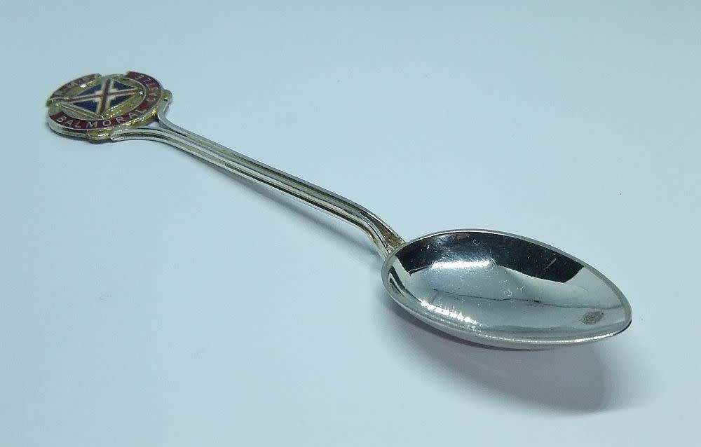 A vintage commemorative silverplate teaspoon made for the R.M.S Balmoral Castle - Union Castle