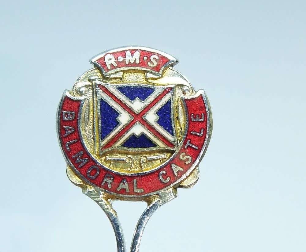 A vintage commemorative silverplate teaspoon made for the R.M.S Balmoral Castle - Union Castle