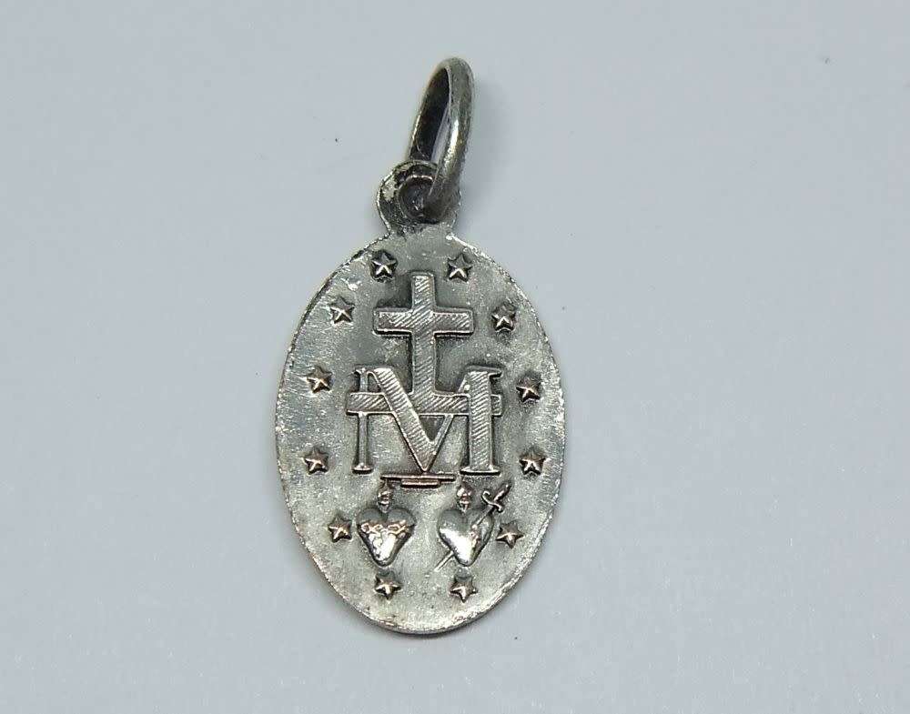 An insanely cute highly detailed vintage solid metal religious pendant / medallion made in France