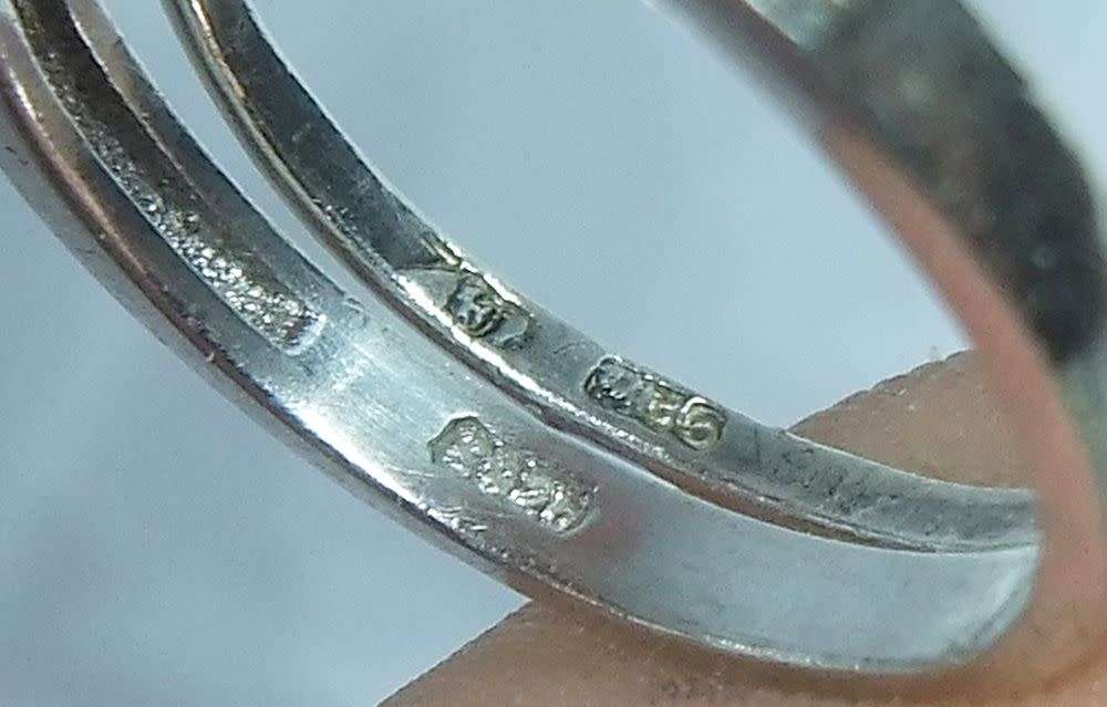 A solid sterling silver ring set with a faceted November birthstone + 2 free sterling silver rings