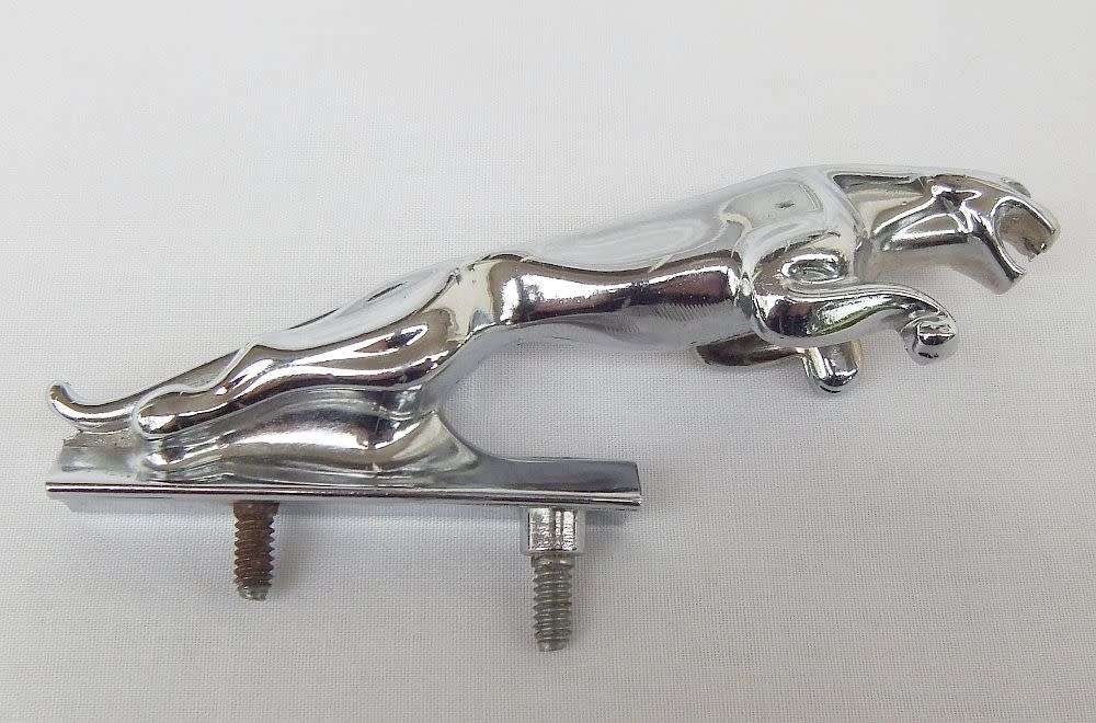 An awesome solid heavy metal genuine Jaguar car mascot