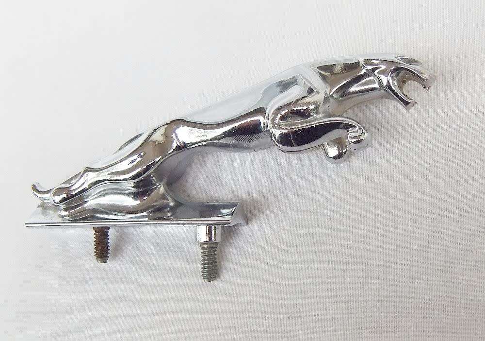 An awesome solid heavy metal genuine Jaguar car mascot