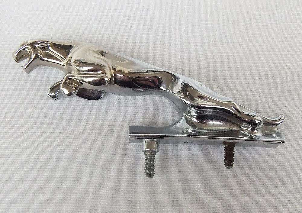 An awesome solid heavy metal genuine Jaguar car mascot