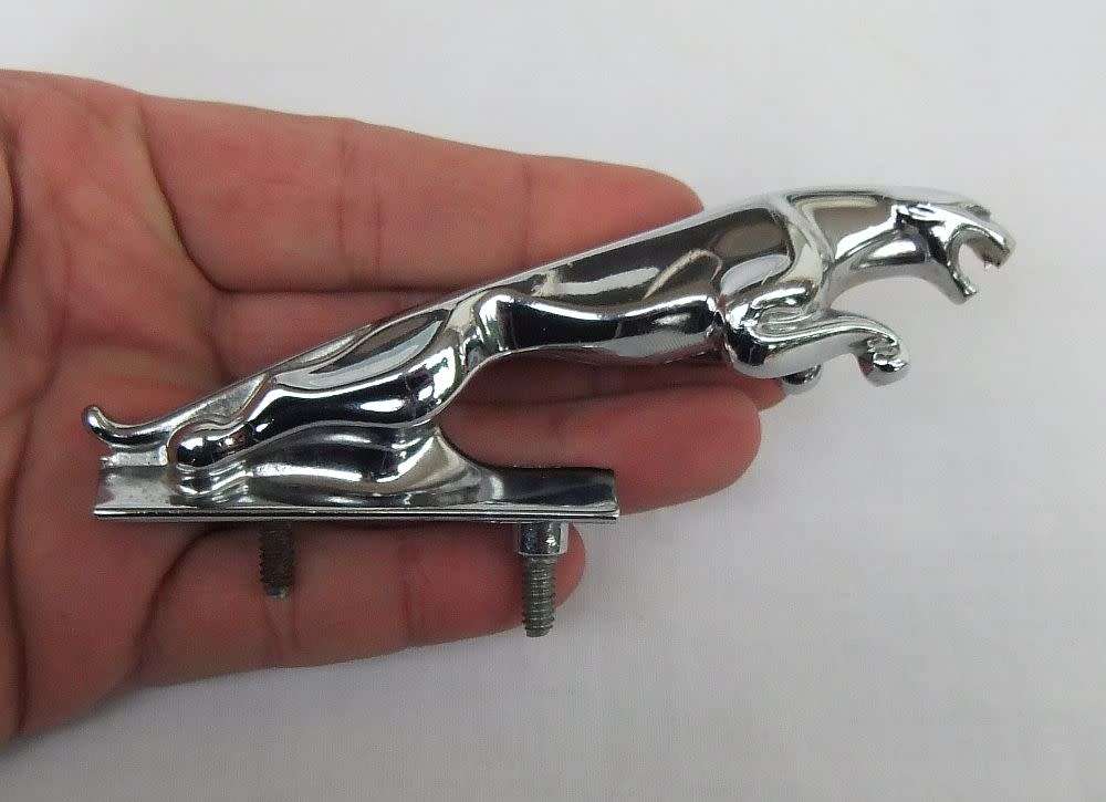 An awesome solid heavy metal genuine Jaguar car mascot
