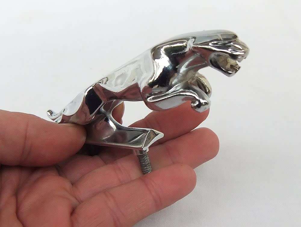 An awesome solid heavy metal genuine Jaguar car mascot