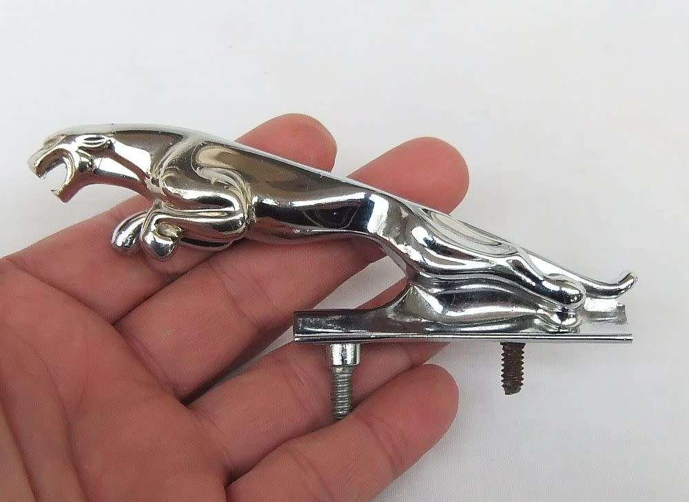 An awesome solid heavy metal genuine Jaguar car mascot