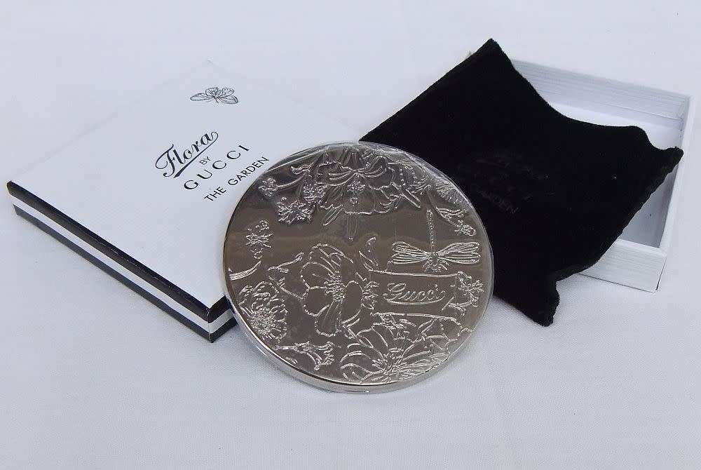 A fabulous new & boxed mirror compact by GUCCI in the ` The Garden ` pattern
