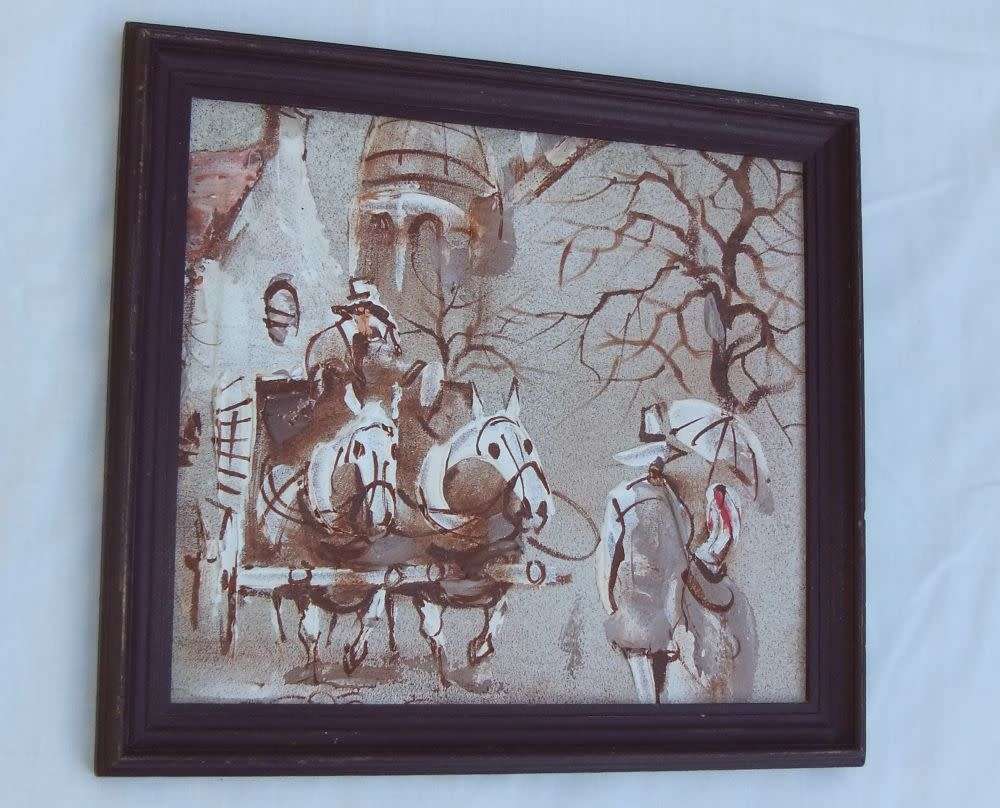 An original but unsigned Parisian themed oil painting by well known artist Boris Chezar