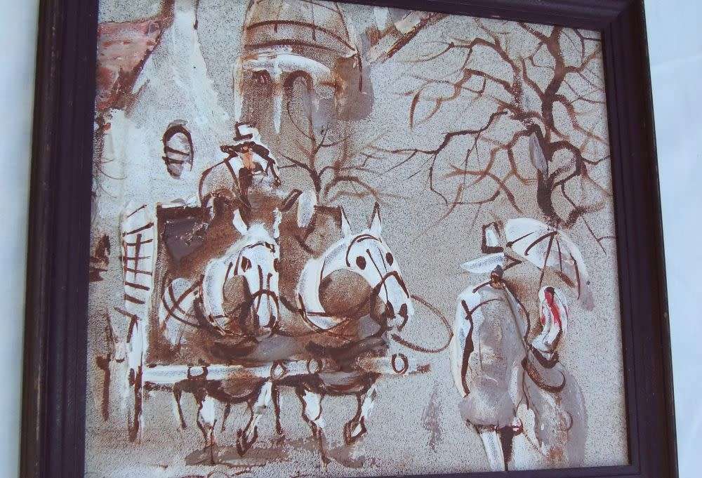 An original but unsigned Parisian themed oil painting by well known artist Boris Chezar