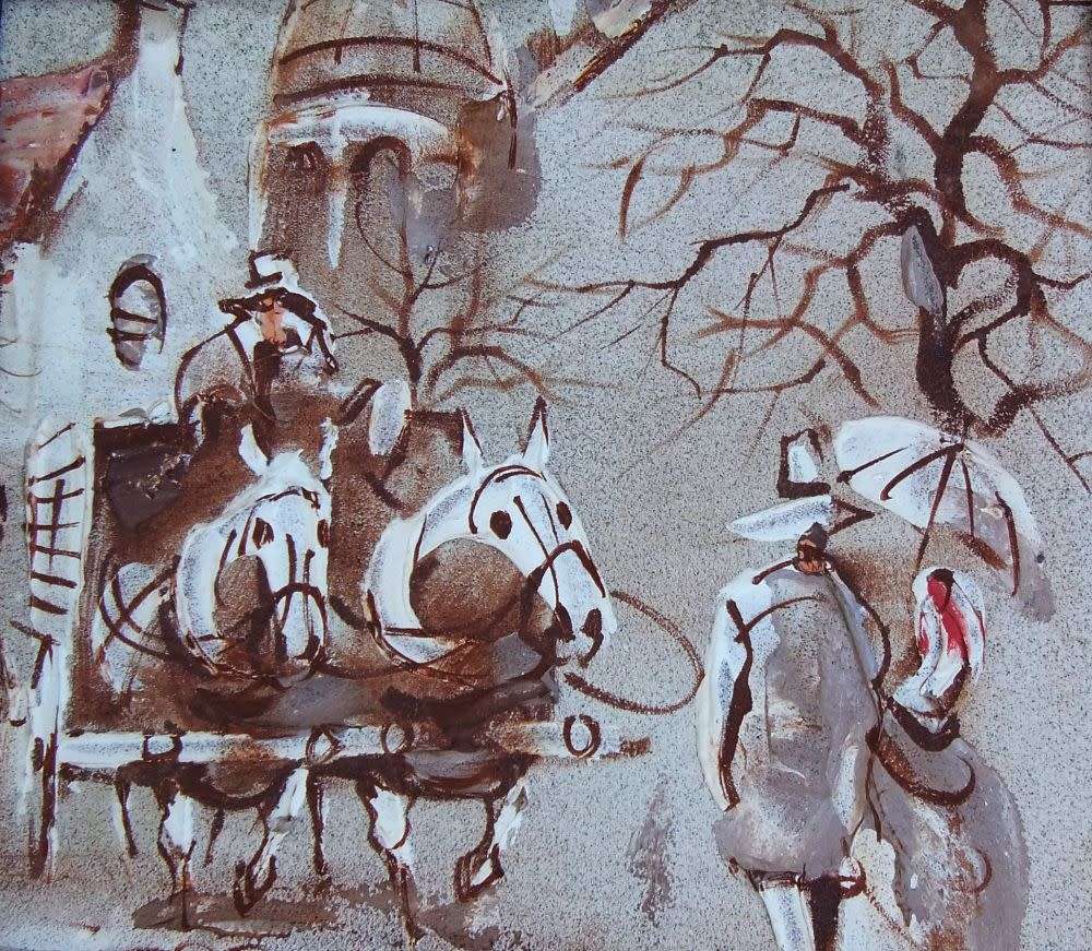 An original but unsigned Parisian themed oil painting by well known artist Boris Chezar