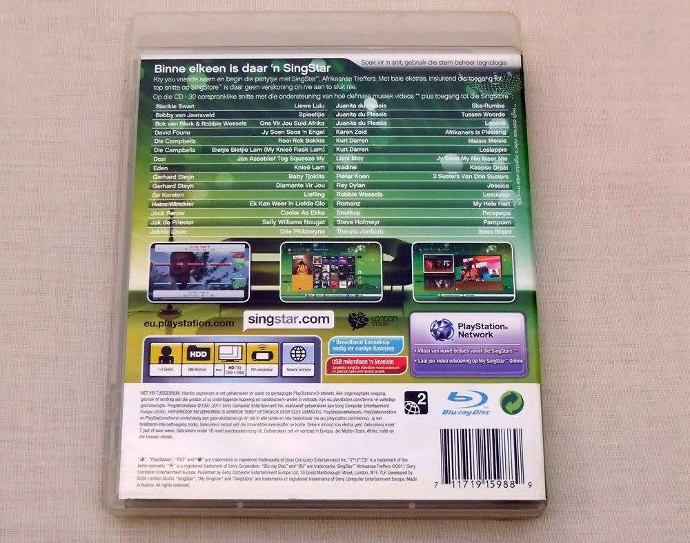 Playstation 3 Game - SINGSTAR - AFRIKAANSE TREFFERS