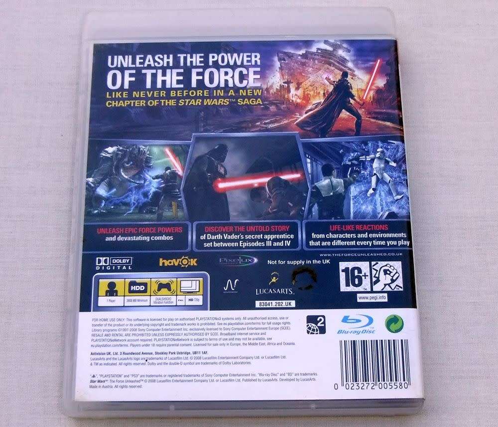 Playstation 3 Game - STAR WARS - THE FORCE UNLEASHED