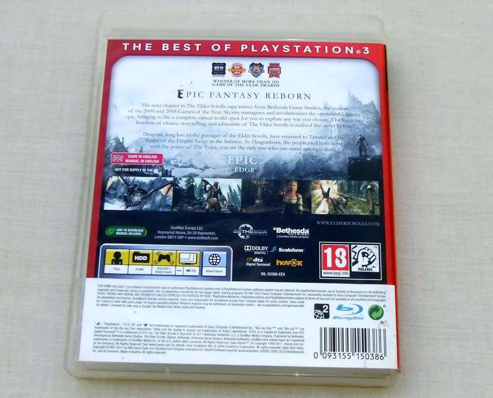 Playstation 3 Game - SKYRIM - THE ELDER SCROLLS V