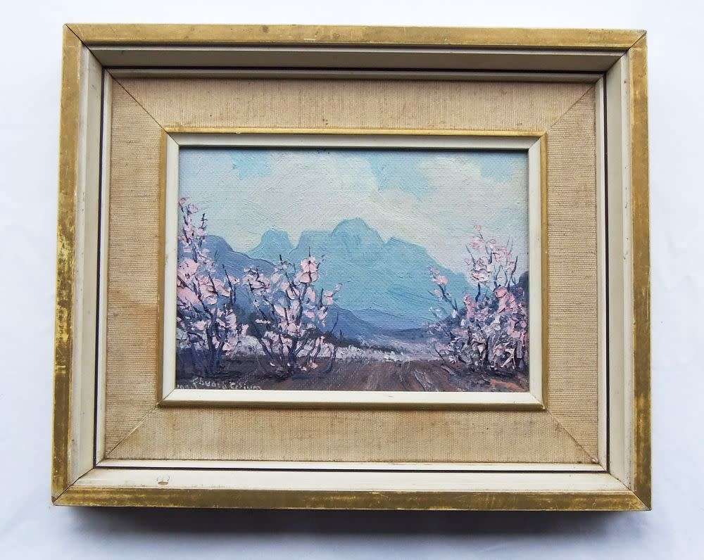 AN EYE CATCHING SIGNED VINTAGE ORIGINAL OIL ON BOARD PAINTING BY KNOWN SA ARTIST EDUARD WIUM