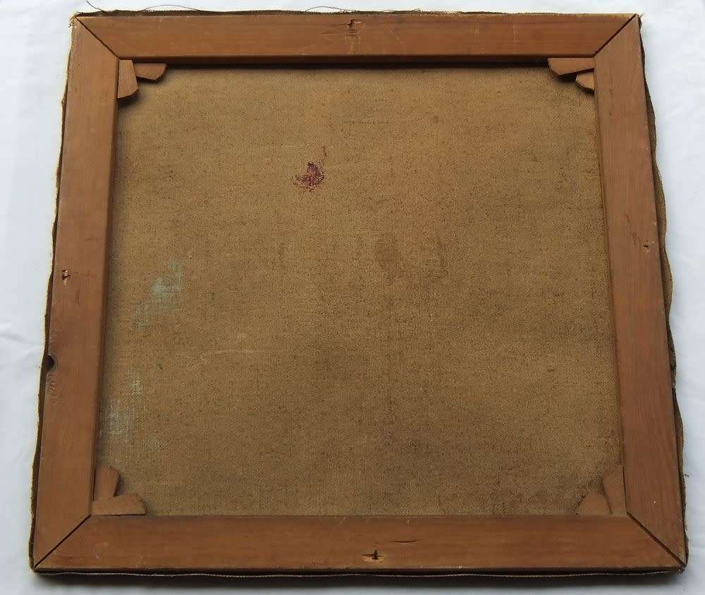 WOW !! AN EXQUISITE 1940`S ORIGINAL SIGNED OIL ON CANVAS PAINTING ON A STRETCHER AS FOUND