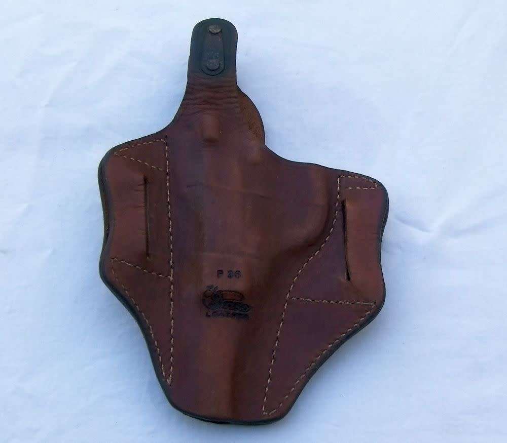 WOW !! AN AWESOME VINTAGE QUALITY GENUINE LEATHER WALTHER P38 PISTOL HOLSTER !!