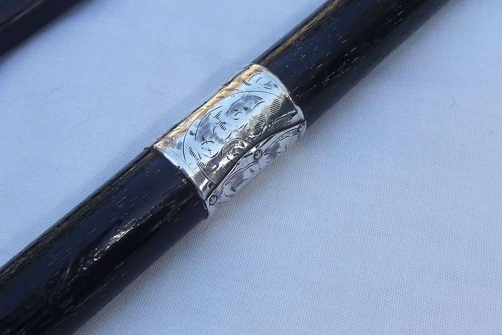 SUPER RARE !! TWO ANTIQUE WALKING STICKS !! ONE WITH HALLMARKED STERLING SILVER DATED 1911