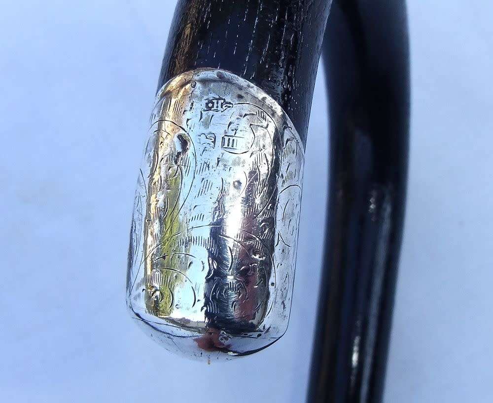 SUPER RARE !! TWO ANTIQUE WALKING STICKS !! ONE WITH HALLMARKED STERLING SILVER DATED 1911