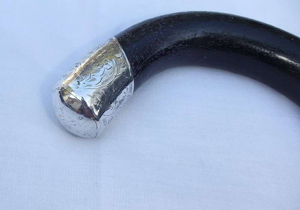 SUPER RARE !! TWO ANTIQUE WALKING STICKS !! ONE WITH HALLMARKED STERLING SILVER DATED 1911