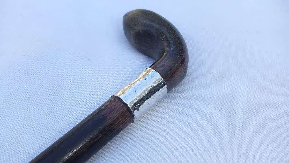 SUPER RARE !! TWO ANTIQUE WALKING STICKS !! ONE WITH HALLMARKED STERLING SILVER DATED 1911