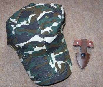 CAMO CAP AND METAL WEAPON - POSTAGE ONLY R25