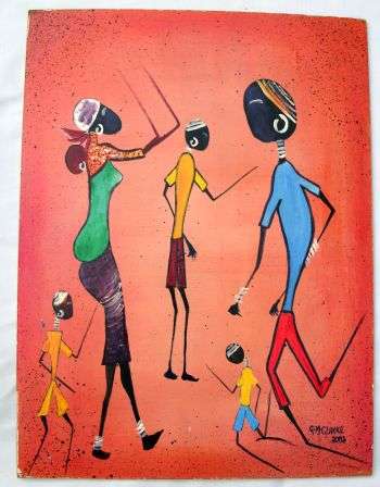 OIL / ACRYLIC ON BOARD - SIGNED + DATED - POSTAGE R40