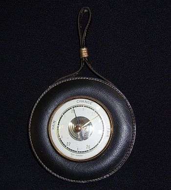 OLD GERMAN BAROMETER - LEATHER FRAME AND STRAP - MADE IN WEST GERMANY