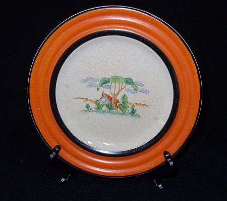 A SSSSSSTUNNING ART DECO PLATE - SOOOO CLARICE BUT UNSIGNED