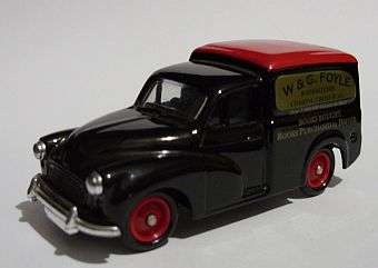 A super Die cast metal model of an old morris van advertising W&G Foyle - POSTAGE R25