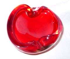 A classic - 1950s Murano ashtray in sought after red - gorgeous piece