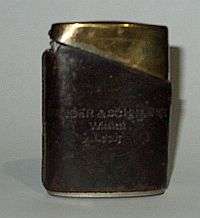 A really old looking vesta case wrapped in leather - SANDER & SCHNEEGE WINDHOEK LEIPSZIG