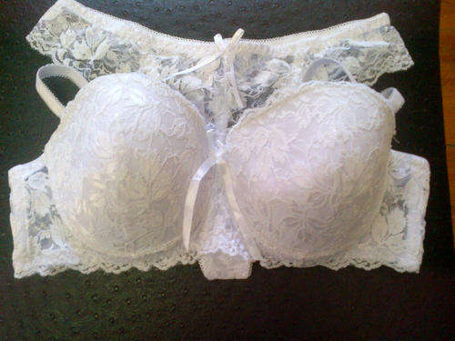 LATE ENTRY!!!! GORGEOUS WHITE LACE PADDED BRA SET - SIZES 34C & 38C
