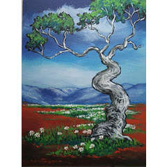 "Bolandse boom 02" - Acrylic by SA artist, Stella Pelser - 400mm x 300mm