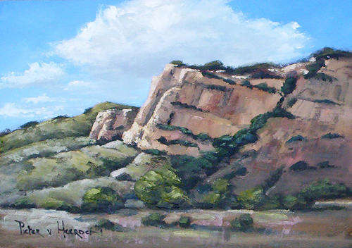 Rocky Mountains 1 - Oil by SA artist, Pieter van Heerden - 300mm x 400mm