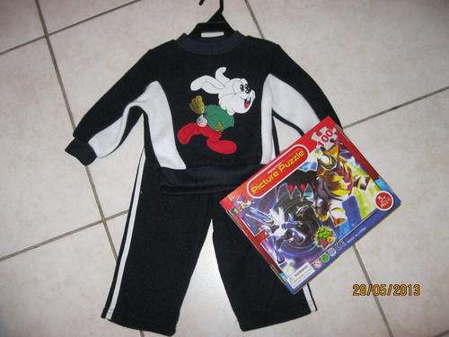 Boys tracksuit (12 months) and puzzle (3+): Winter warmth