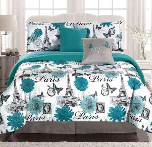 Turquise paris comforter 3/4 size