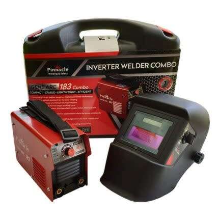 Pinnacle Gene Arc 183 Inverter Welder, Welding Machine Combo with Auto Welding Helmet & Carry Case